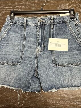 Women's Light Blue Denim Raw-Hem Jean Shorts